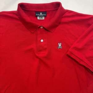 Psycho Bunny Men's Classic Pima Cotton Polo Shirt in Brilliant Red XXXL